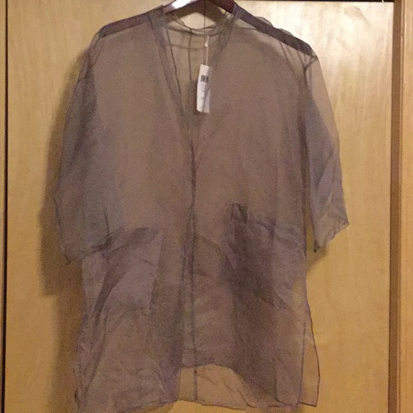 Eileen Fisher Sheer Silk Organza Open Jacket - Picture 2 of 10